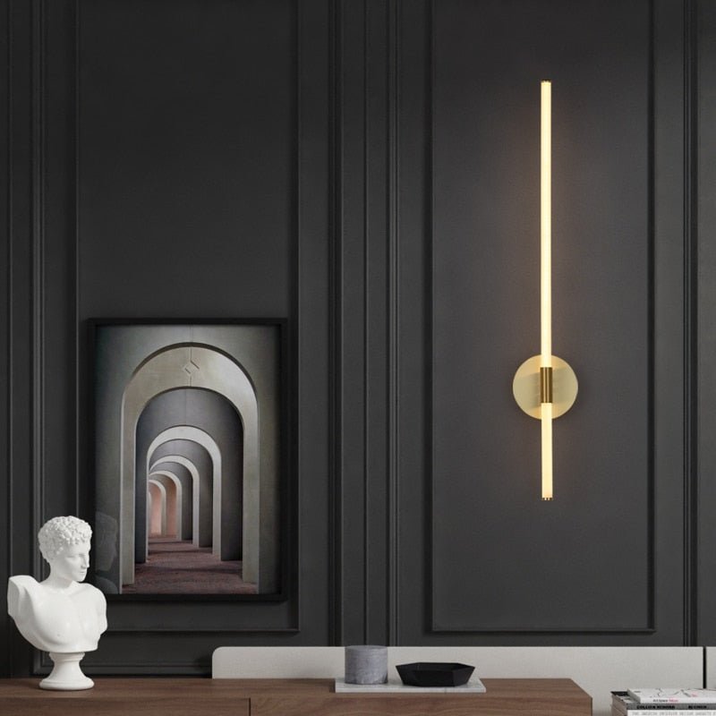 Nordic Luminous Minimalist Wall Lamp With Sword Shaped Design For Hallways And Living Rooms