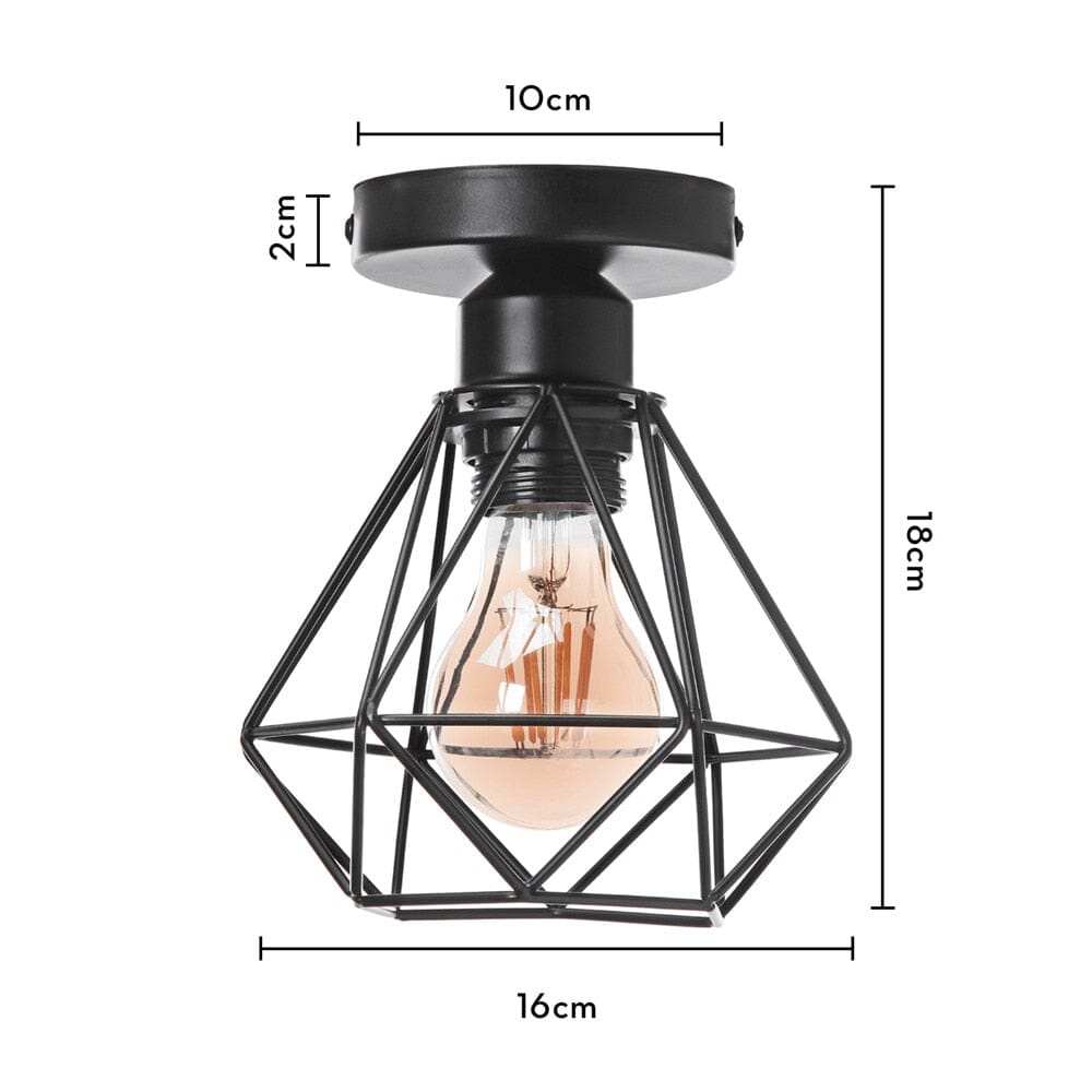 Vintage Iron Frame Pendant Lamp Collection With Diamond Shaped Shade