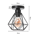 Vintage Iron Frame Pendant Lamp Collection With Diamond Shaped Shade