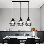 Vintage Iron Frame Pendant Lamp Collection With Diamond Shaped Shade