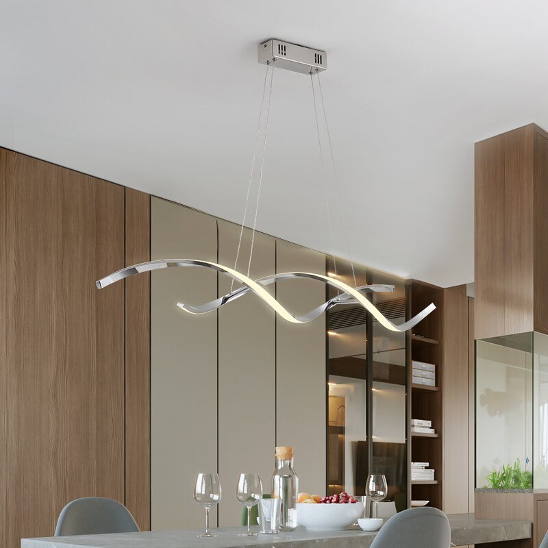 Spiral Modern LED Pendant Light With Double Spiral Design