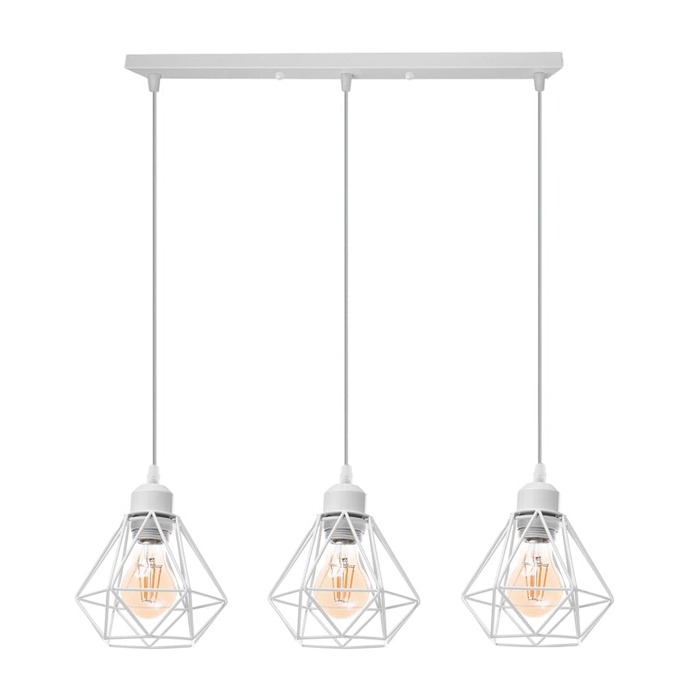 Vintage Iron Frame Pendant Lamp Collection With Diamond Shaped Shade