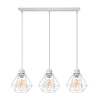 Vintage Iron Frame Pendant Lamp Collection With Diamond Shaped Shade