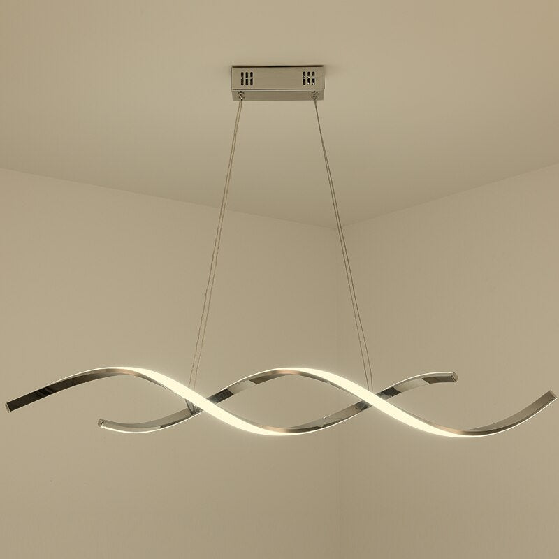 Spiral Modern LED Pendant Light With Double Spiral Design