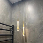 Aurelia Golden Droplet Pendelleuchte mit Kristalleffekt | Deretia