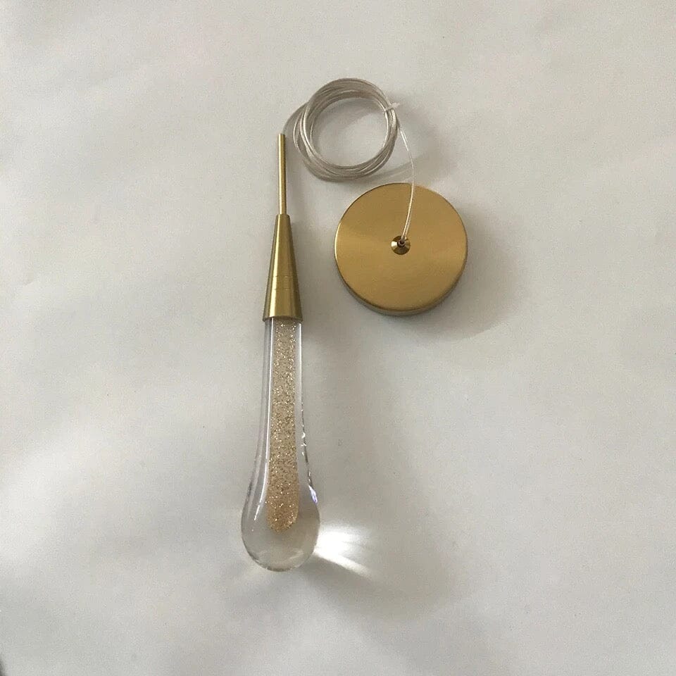 Aurelia Golden Droplet Pendelleuchte mit Kristalleffekt | Deretia