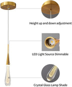 Aurelia Golden Droplet Pendelleuchte mit Kristalleffekt | Deretia