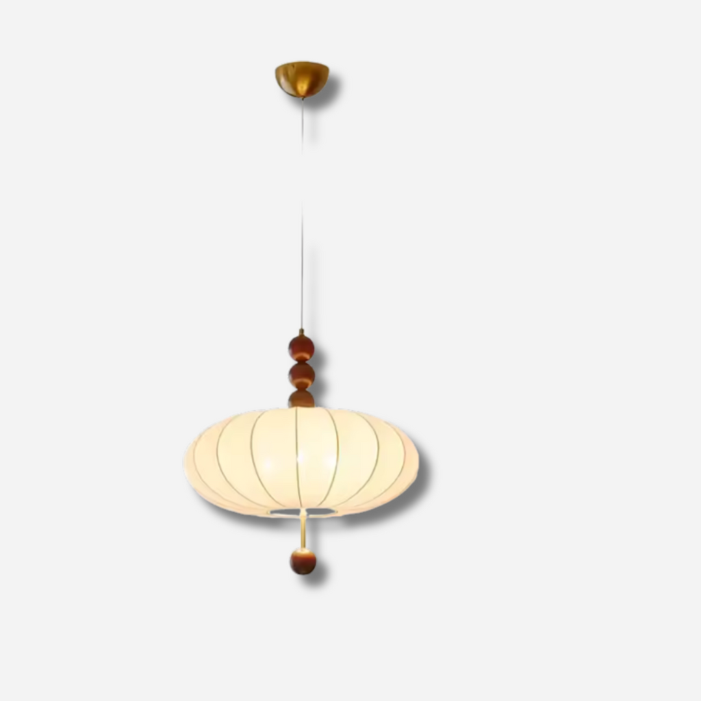 Mirelle | Fabric Pendant Lamp in French Medieval Wabi-Sabi Style | Deretia