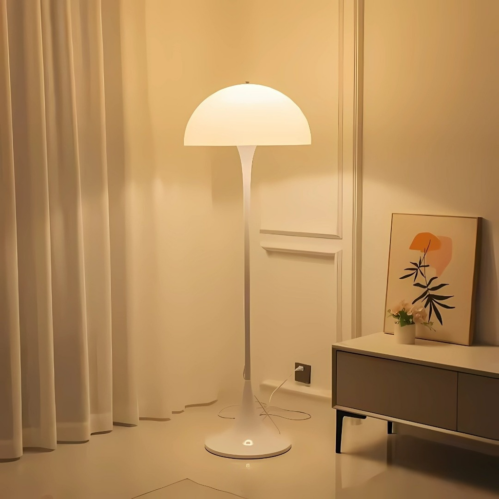 CalmaGlow Dänische Creme Stil Stehlampe mit Touch-Steuerung | Deretia