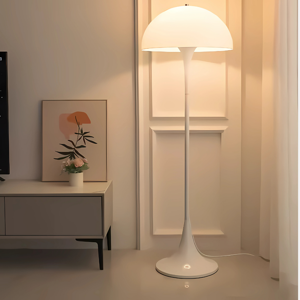 CalmaGlow Dänische Creme Stil Stehlampe mit Touch-Steuerung | Deretia