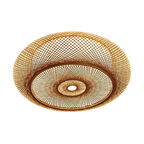 AiraWeave 竹制天花灯 手工编织 适合波西米亚和斯堪的纳维亚风格室内装饰