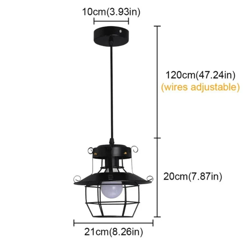 Veridian Cage Industrial Pendant Ceiling Light With Vintage Charm