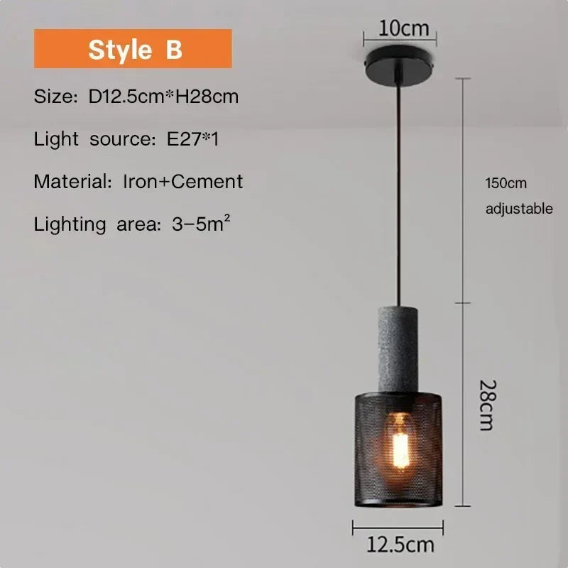 Rivena Retró Amerikai Vidéki Cement Függeszték Lámpa Landera-tól