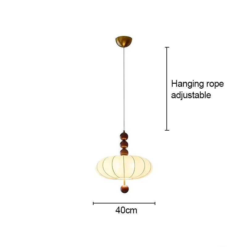 Sylvain Fabric Pendant Light In French Medieval Wabi-Sabi | Deretia