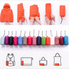 Jaket Bulu Turun Berhud Wanita Fit Ramping Warna Putih Suam Dengan Siluet Sedia Pejabat