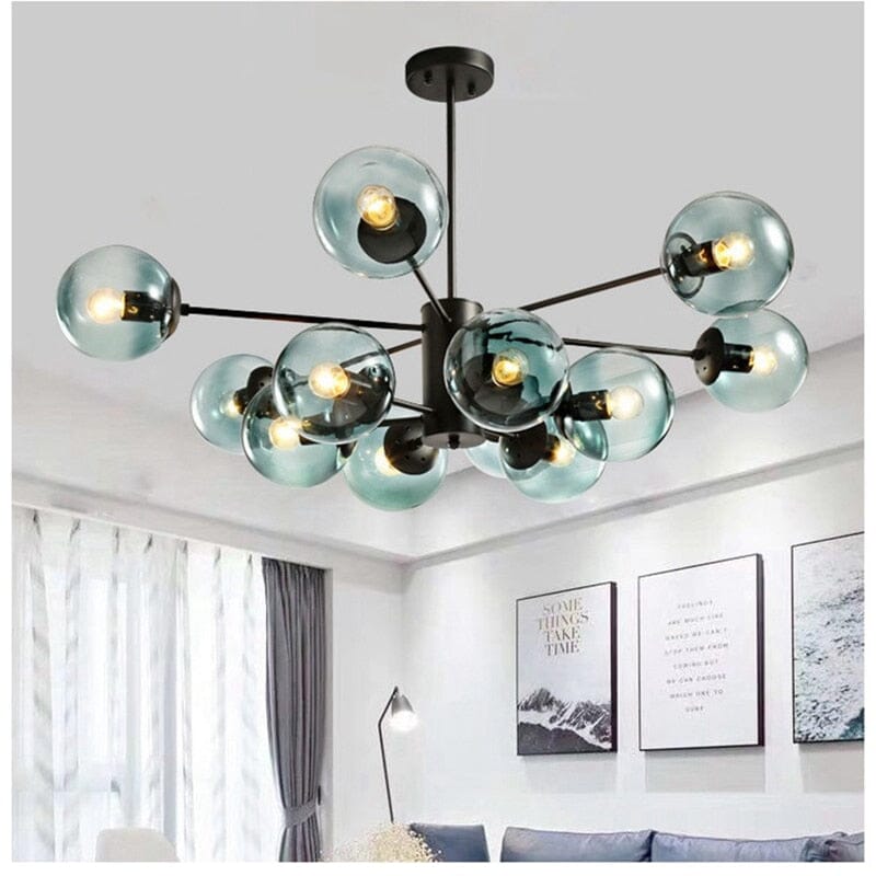 Lyra Bubble Chandelier Iron and Glass 12 Bulbs Included | Deretia