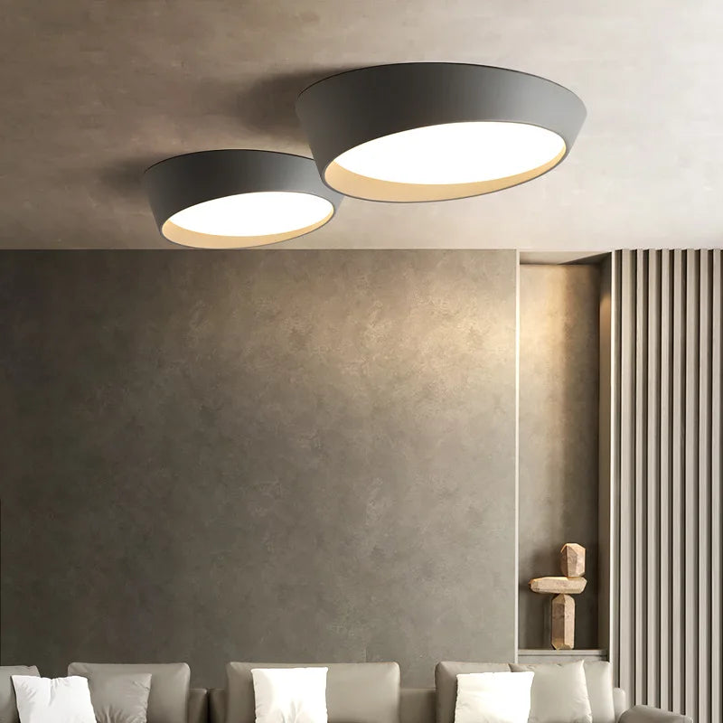 NovaLume Circular Metal Ceiling Lamp, 3 Color Options | Deretia