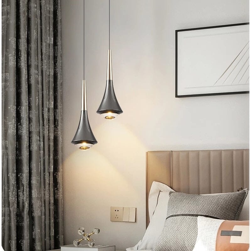 Lămpi suspendate Vesari cu picătură de apă LED și abajur din sticlă limpede