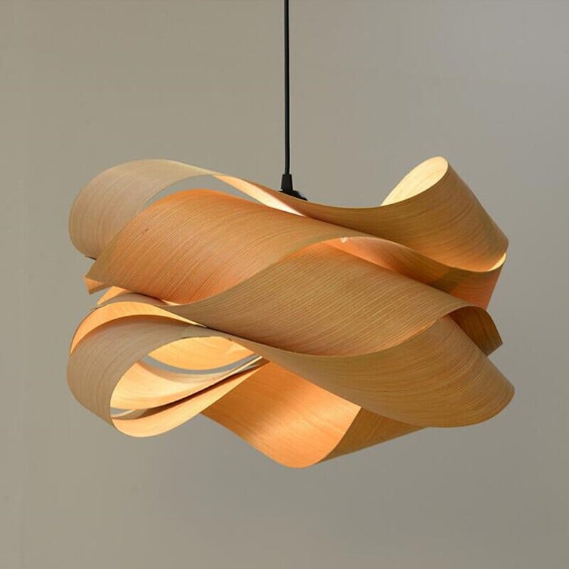 SylvaWood Wood Skin Pendant Lights - Natural Wood Texture | Deretia