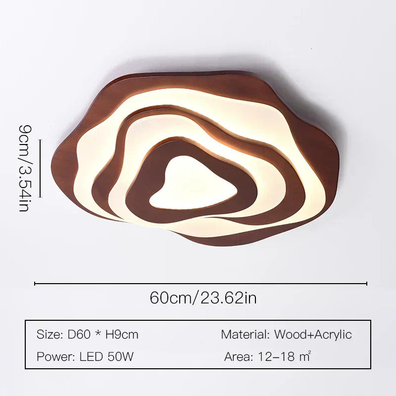 Aureon Bloom Wood & Metal Chandelier, Two-Layer Design | Deretia