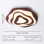 Aureon Bloom Wood & Metal Chandelier, Two-Layer Design | Deretia