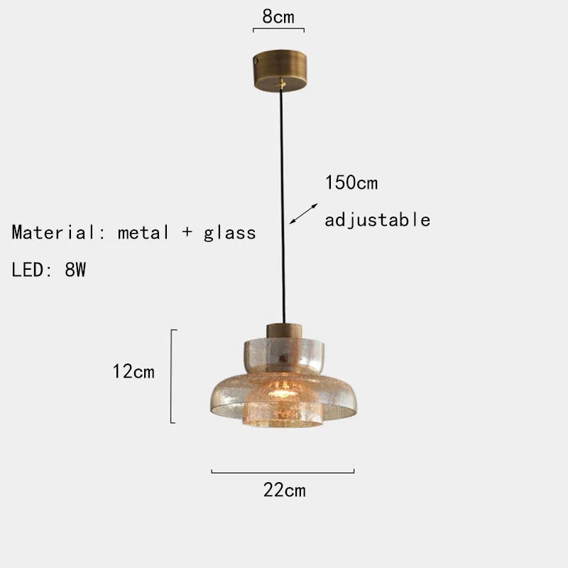 Solene borostyán repedezett üveg függeszték étkezőbe