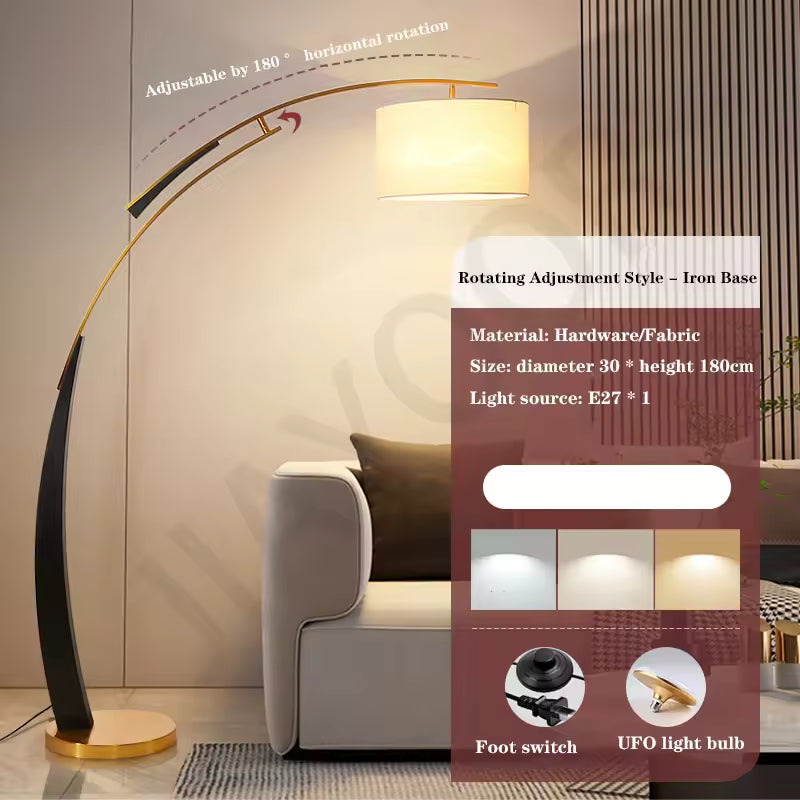 Aspenlight Nordic Floor Lamp With Fabric Shade And LED | Deretia
