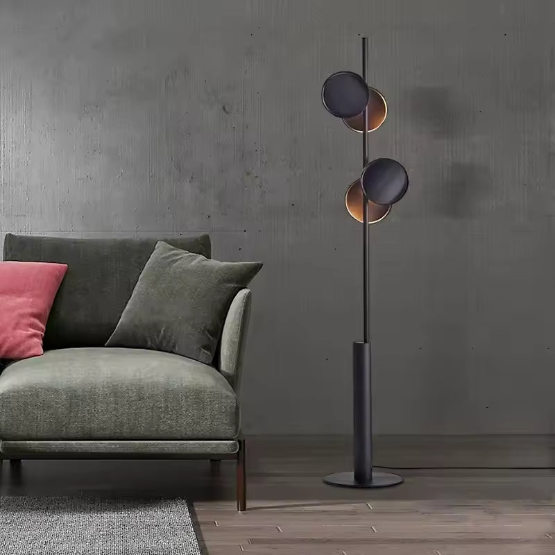Lynrae | Nordic Minimalist Floor Lamp in Black With Up and Down LED Lighting | Deretia