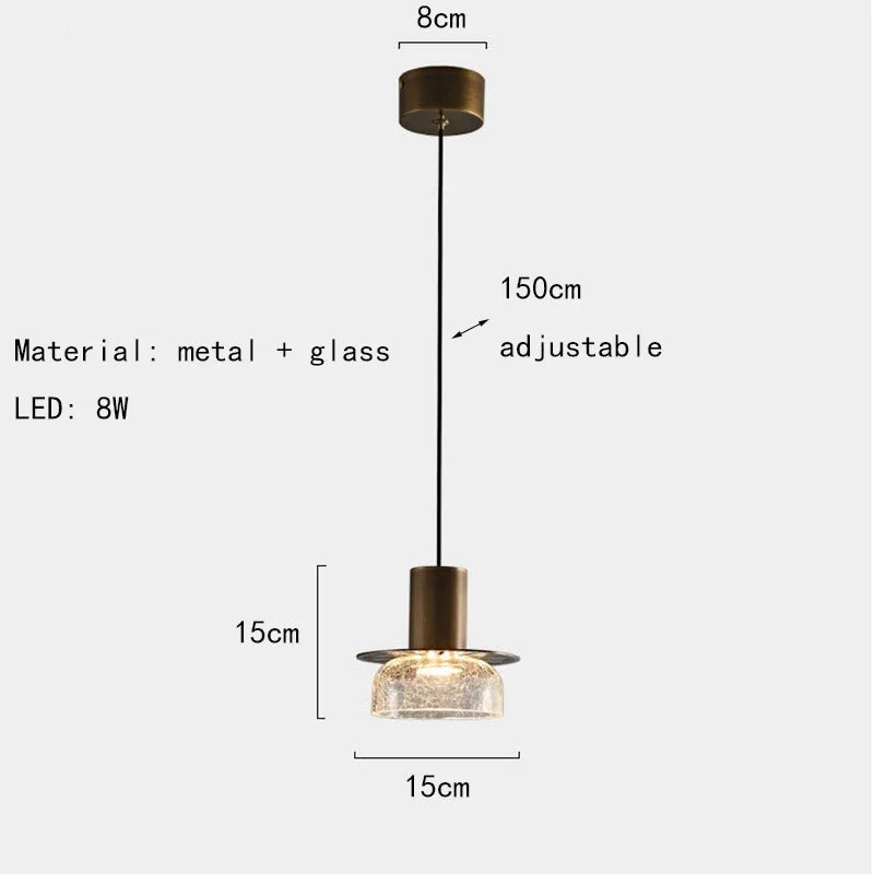 Solene borostyán repedezett üveg függeszték étkezőbe