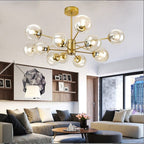 Lyra Bubble Chandelier Iron and Glass 12 Bulbs Included | Deretia