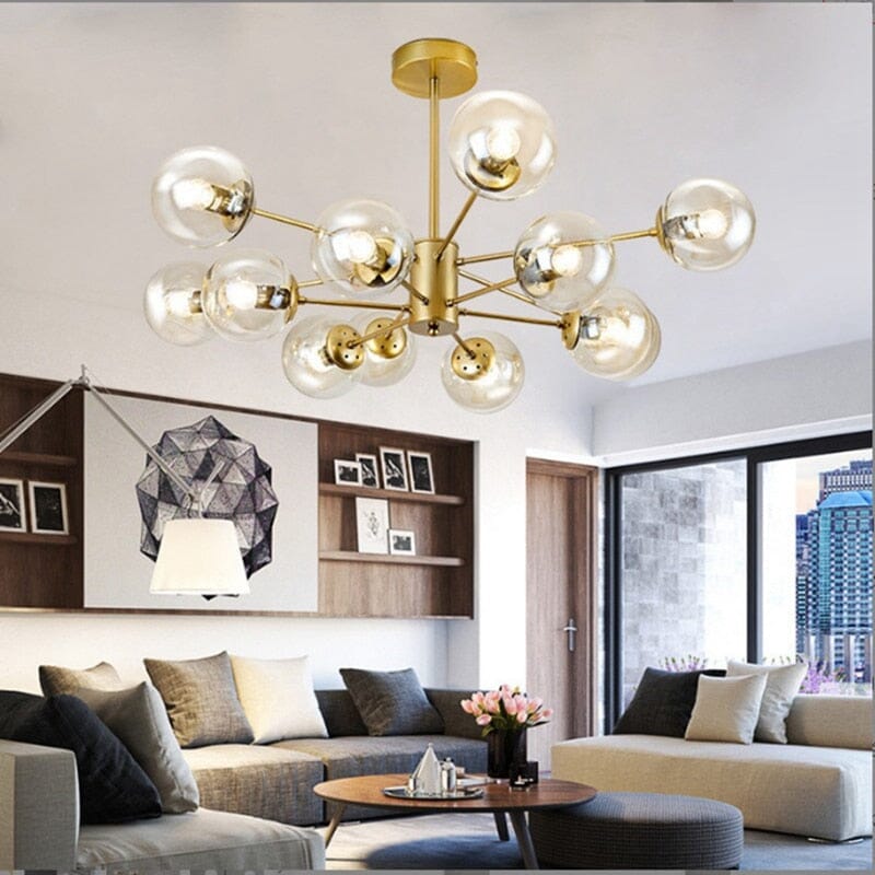Lyra Bubble Chandelier Iron and Glass 12 Bulbs Included | Deretia