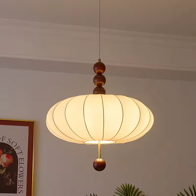 Sylvain Fabric Pendant Light In French Medieval Wabi-Sabi | Deretia