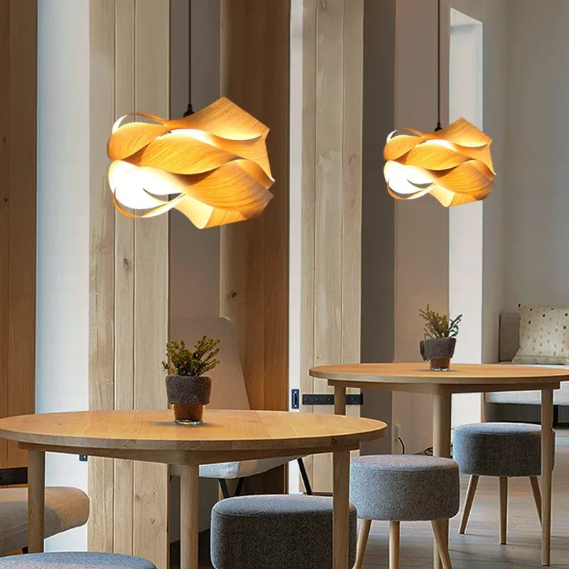 Southeast Asian Wood Pendant Lights For Living Spaces