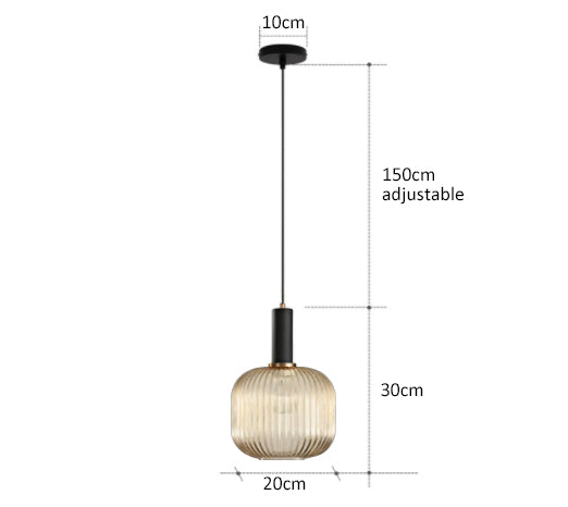 Vivid Retro Glass Pendant Light With LED For Living Room And Bedroom