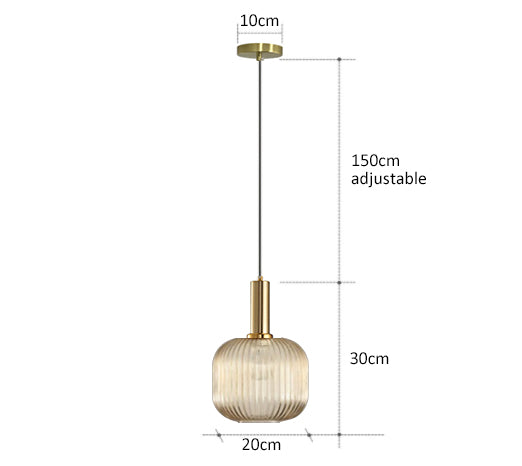 Vivid Retro Glass Pendant Light With LED For Living Room And Bedroom