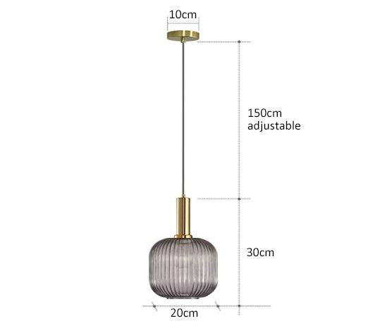Vivid Retro Glass Pendant Light With LED For Living Room And Bedroom