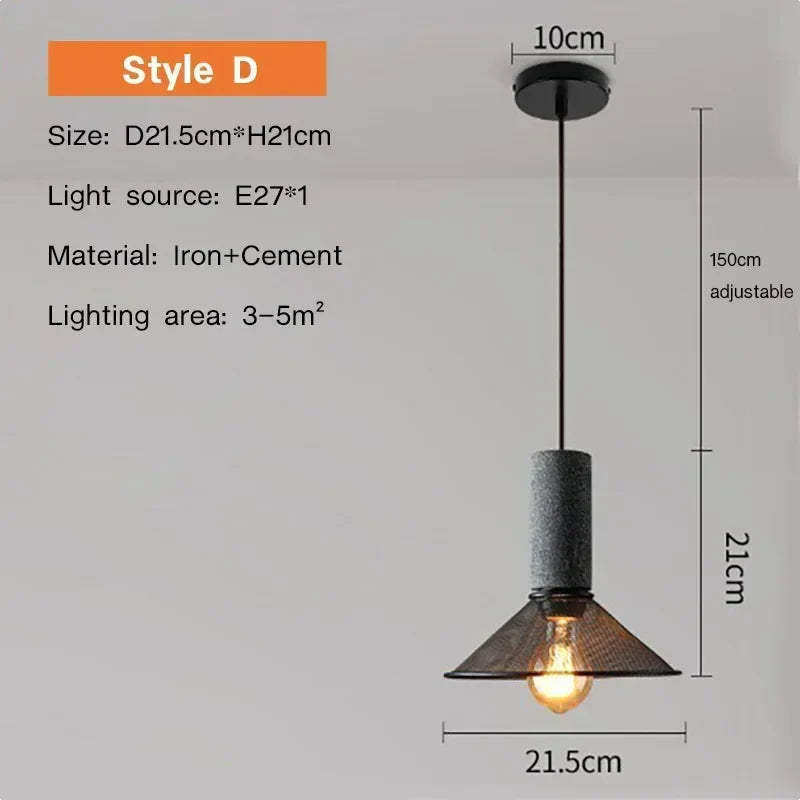 Rivena Retró Amerikai Vidéki Cement Függeszték Lámpa Landera-tól