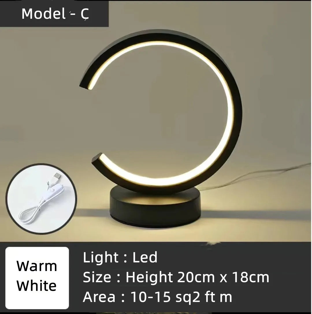 Modern LED Circular Table Lamp Energy Efficient Desk Light