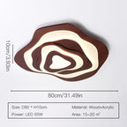 Aureon Bloom Wood & Metal Chandelier, Two-Layer Design | Deretia