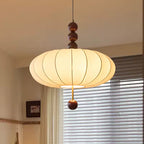 Mirelle | Fabric Pendant Lamp in French Medieval Wabi-Sabi Style | Deretia