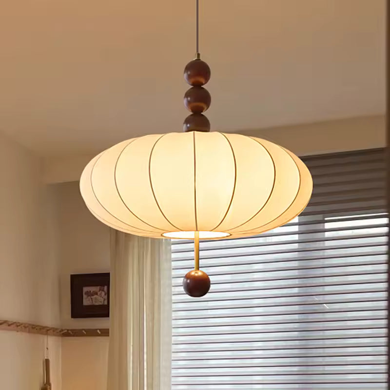 Mirelle | Fabric Pendant Lamp in French Medieval Wabi-Sabi Style | Deretia