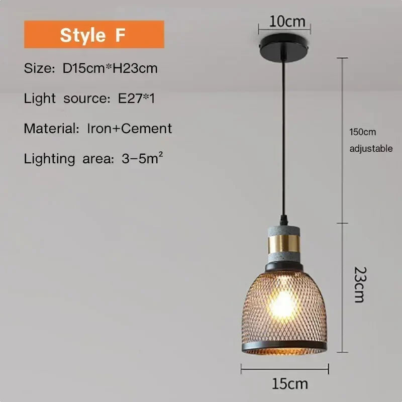 Rivena Retró Amerikai Vidéki Cement Függeszték Lámpa Landera-tól