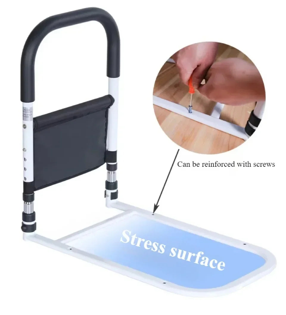 Adjustable Bed Rail With Side Handrail For Safe Elderly Mobility