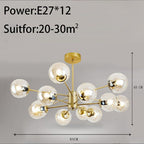 Lyra Bubble Chandelier Iron and Glass 12 Bulbs Included | Deretia