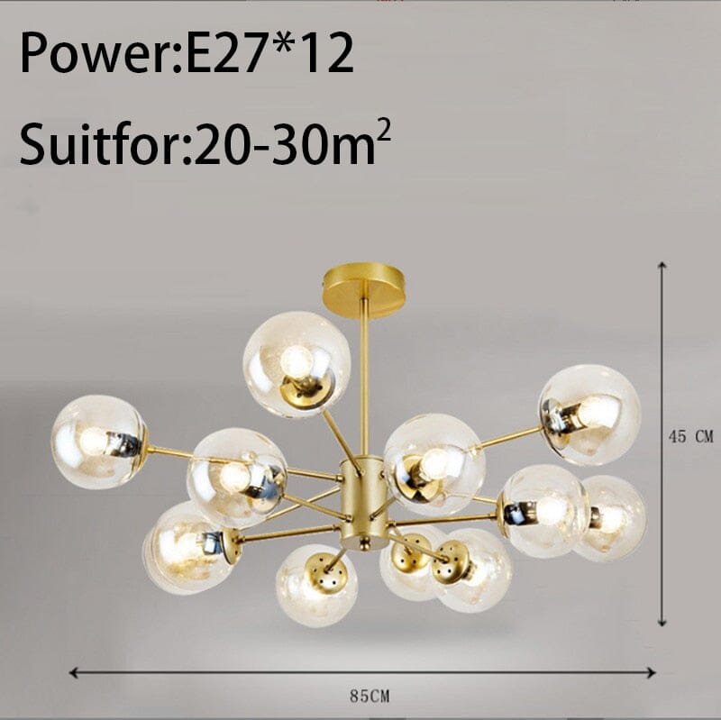 Lyra Bubble Chandelier Iron and Glass 12 Bulbs Included | Deretia