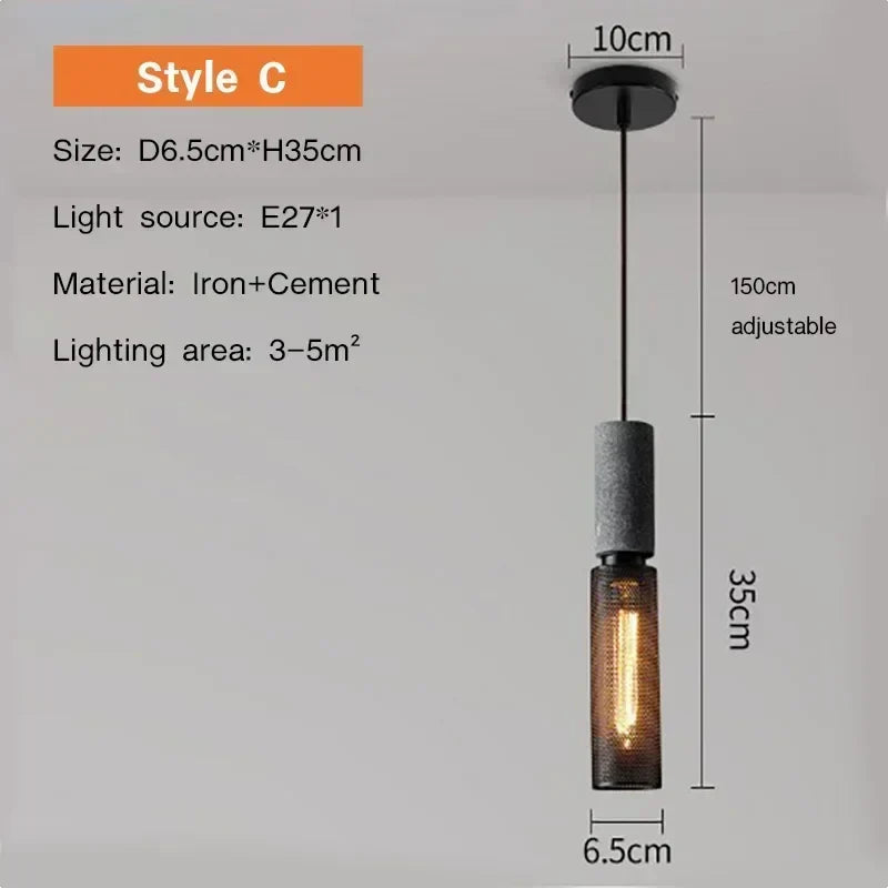 Rivena Retró Amerikai Vidéki Cement Függeszték Lámpa Landera-tól