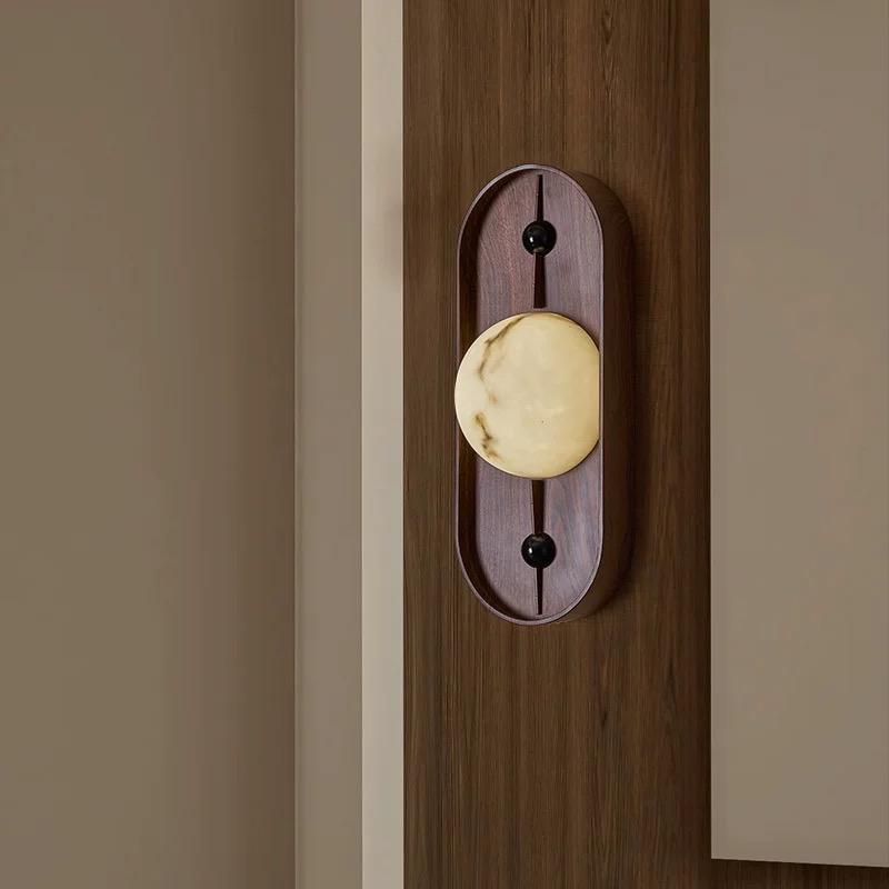 Walnut Glow Arch Wall Light Contemporary Home Fixture | Deretia