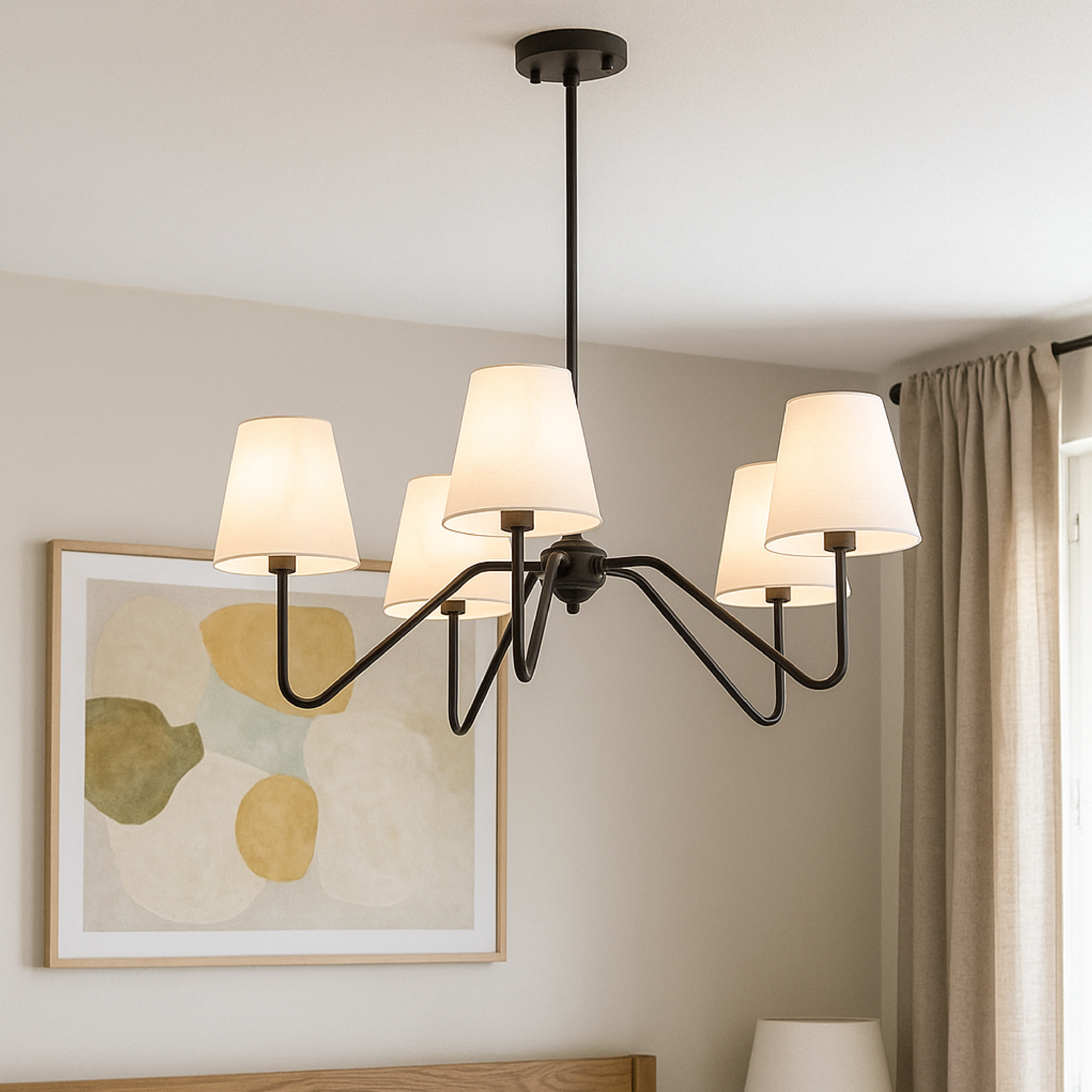 Velora Silk Pendant Light for Bedroom with Soft Glow