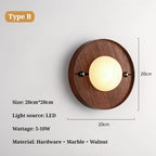 Walnut Glow Arch Wall Light Contemporary Home Fixture | Deretia