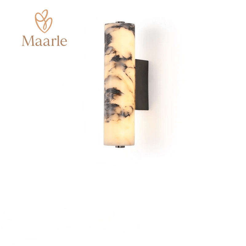 Marvello | Natural Marble Cylindrical Wall Lamp for Bedroom and Stairs | Deretia